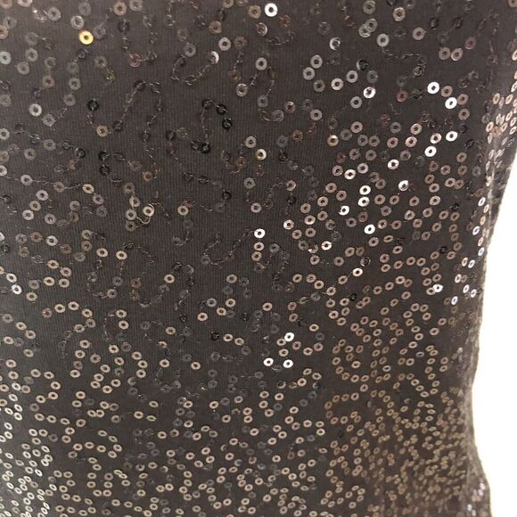 Talbots Top Womens Size M Black Pullover Sequined Sparkle Night Out Layering - Picture 8 of 9